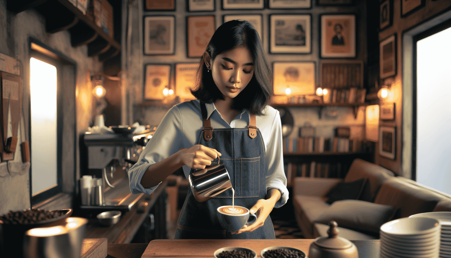 Barista bereidt koffie
