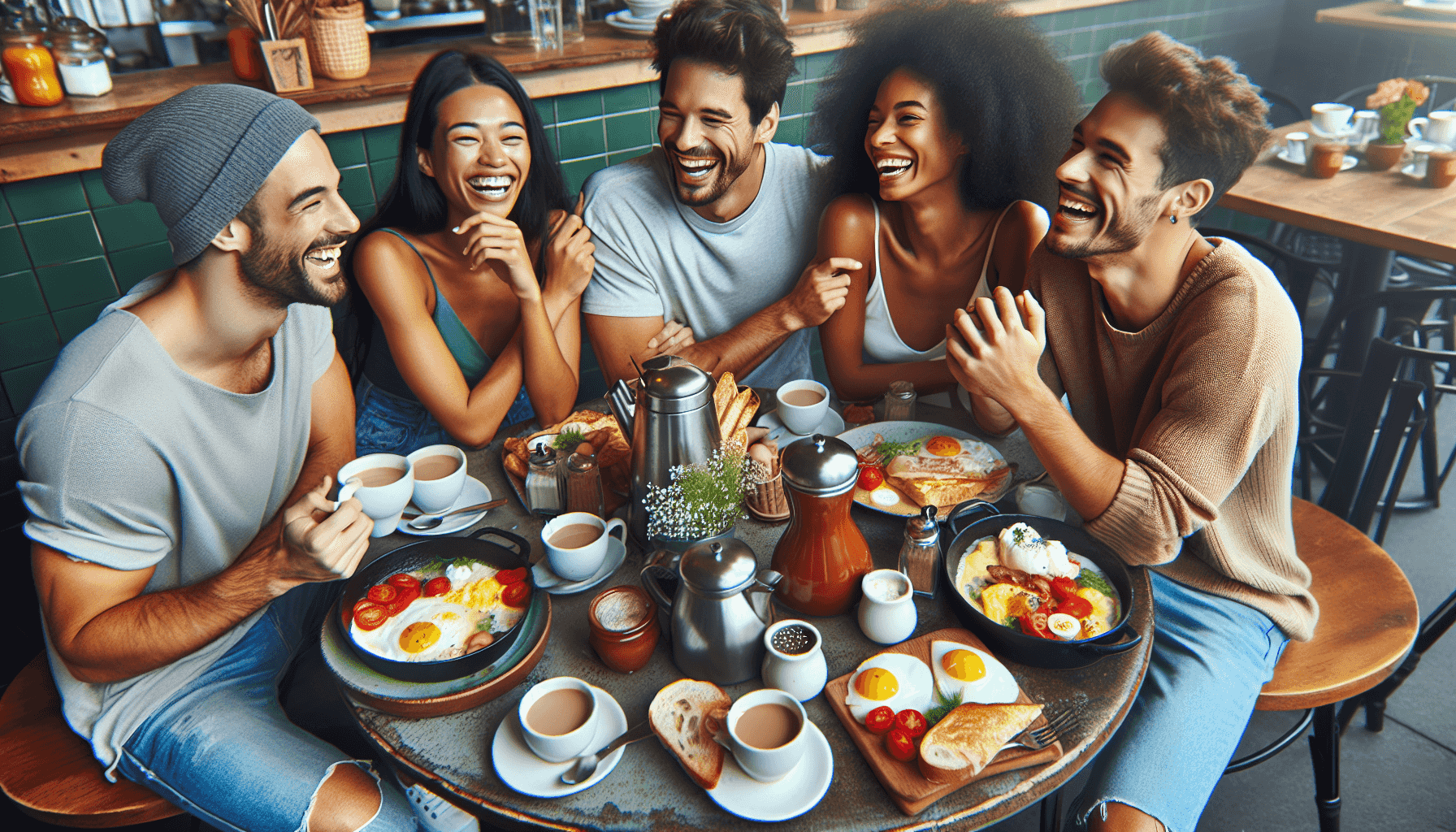 Vrolijke brunch met vrienden